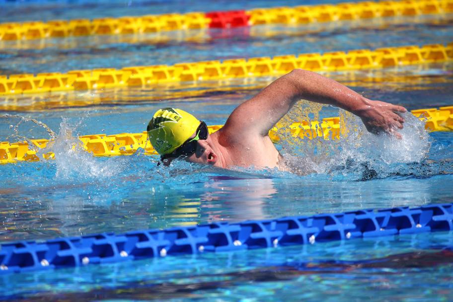 Tante medaglie sono state assegnate anche nel nuoto. In azione un atleta australiano. Lapresse